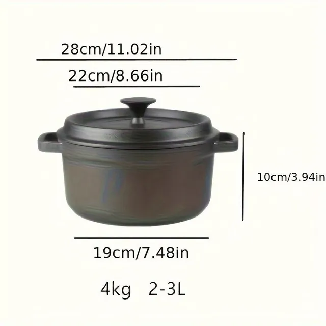 Cast iron pot for all occasions - non-sticky and durable, with double ears