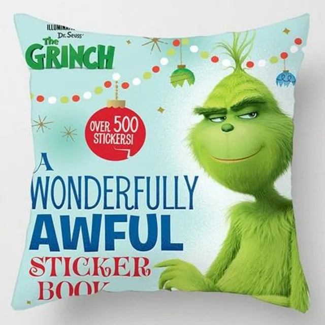 Karácsonyi párnahuzat Grinch nyomtatással