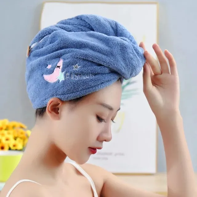 Ręcznik Ladies Girls Charming Microfiber Shower Cap Towel Bathing Caps for Women Dry Hair Cap Quick Drying Soft for Lady Turban Head