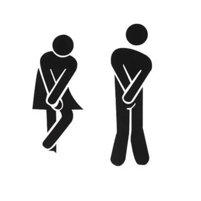 Funny set of stickers for toilet doors - division of women's and men's toilets, black color