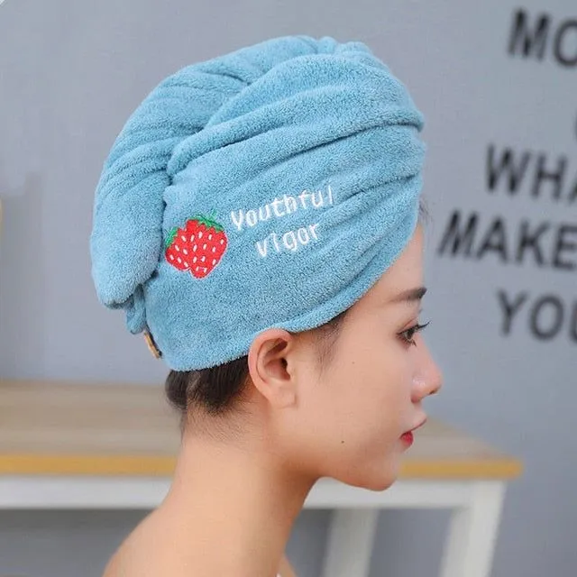 Ręcznik Ladies Girls Charming Microfiber Shower Cap Towel Bathing Caps for Women Dry Hair Cap Quick Drying Soft for Lady Turban Head