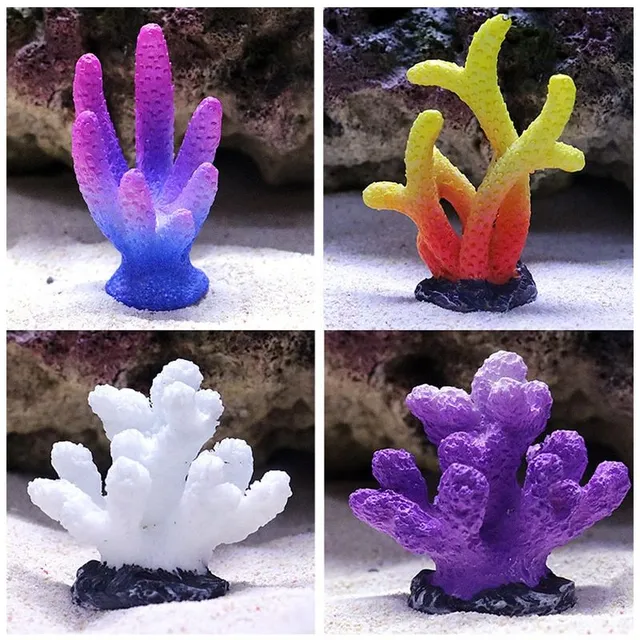 Artificial coral into the aquarium