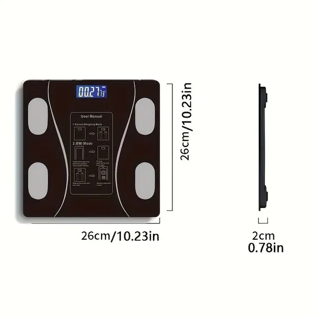 Smart digital weight with body composition analysis and mobile application - Home Weight for fat measurement