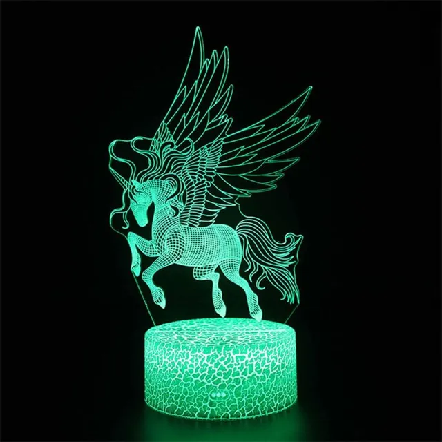 Creative 3D lamp in the shape of a unicorn