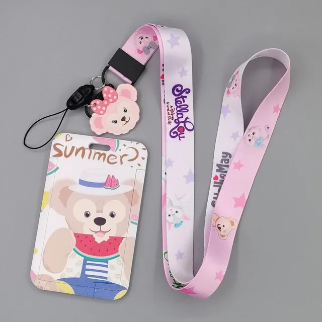 Plastic sleeve with key ring for student card - princess motif