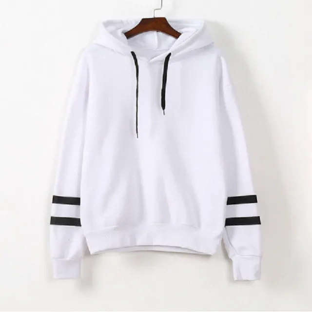 Women's sweatshirt with stripes on the sleeves - 5 colours