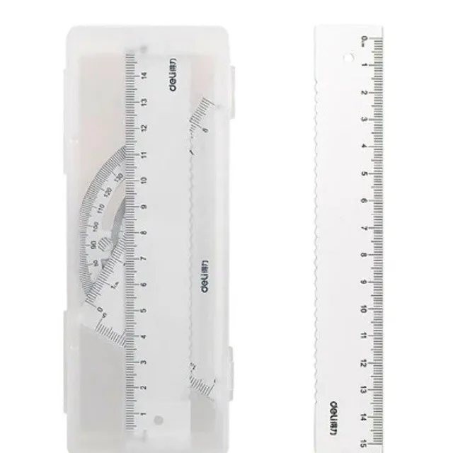 Set of 15 cm ruler, 180° angle gauge, 30° and 60° triangle ruler Set of metal ruler for drawings Multifunction set of ruler made of aluminium alloy