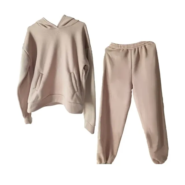 Sweat à capuche pour femme et pantalon de jogging à taille élastique