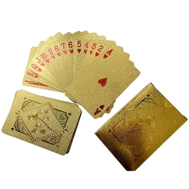 Waterproof gold plastic poker cards