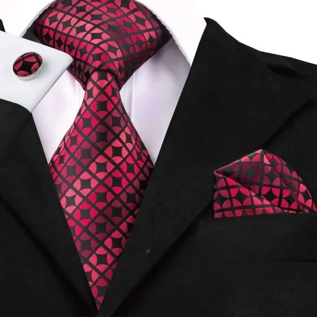 Men's luxury set with pattern | Tie, Handkerchief, Cufflinks