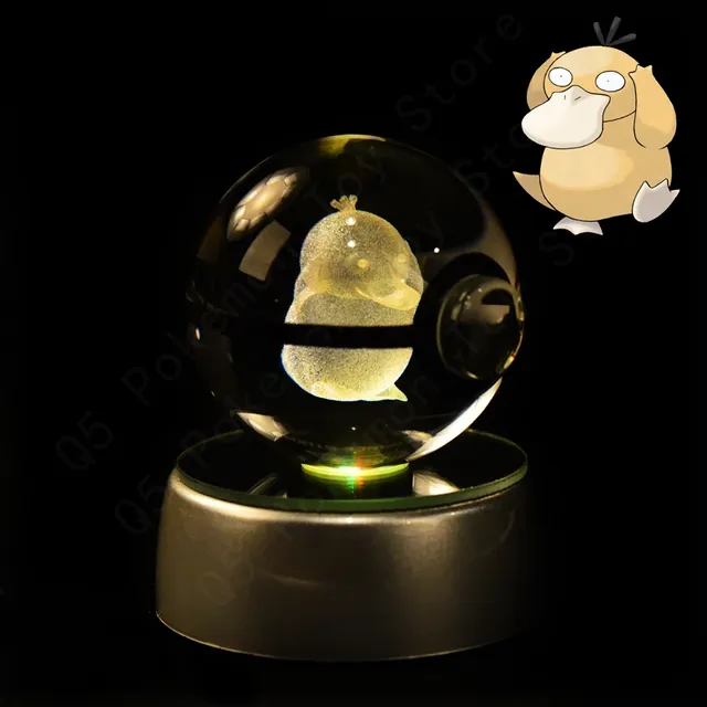 Cute Pokéball-shaped 3D table lamp with Pokémon motif