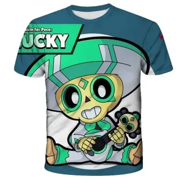 Koszulka unisex z kolorowymi nadrukami w motywy Brawl Stars