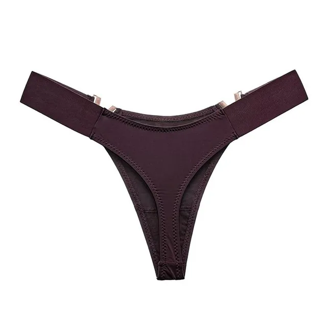 Ladies sexy thong with decorative gold buckle on the sides