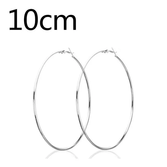 Large hoop earrings - multiple sizes, gold, silver