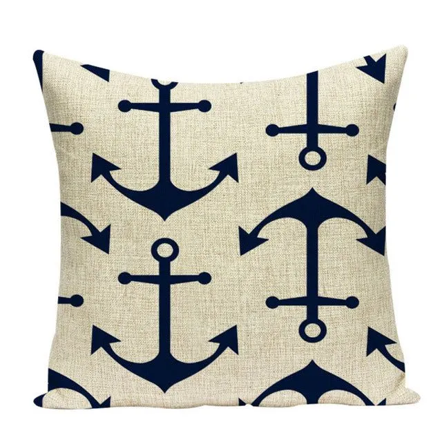 Nice and cosy cushion cover with nautical patterns