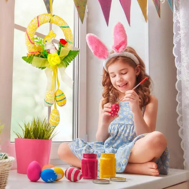 Easter wreath with bunnies