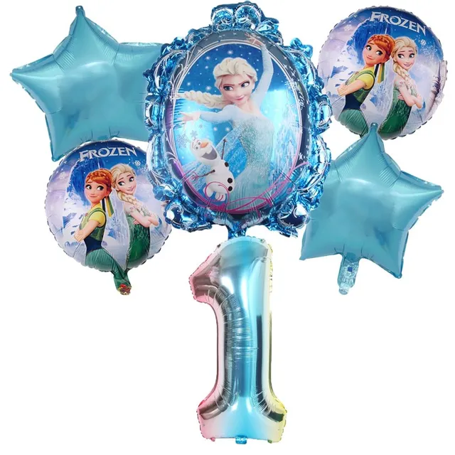 Dětský modrý set nafukovacích čísel Elsa