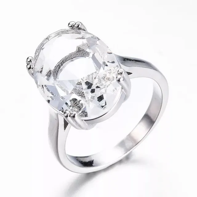 Luxus női gyűrű akvamarin gyűrűvel
