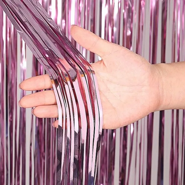 Party curtain with fringes 1 x 1 m