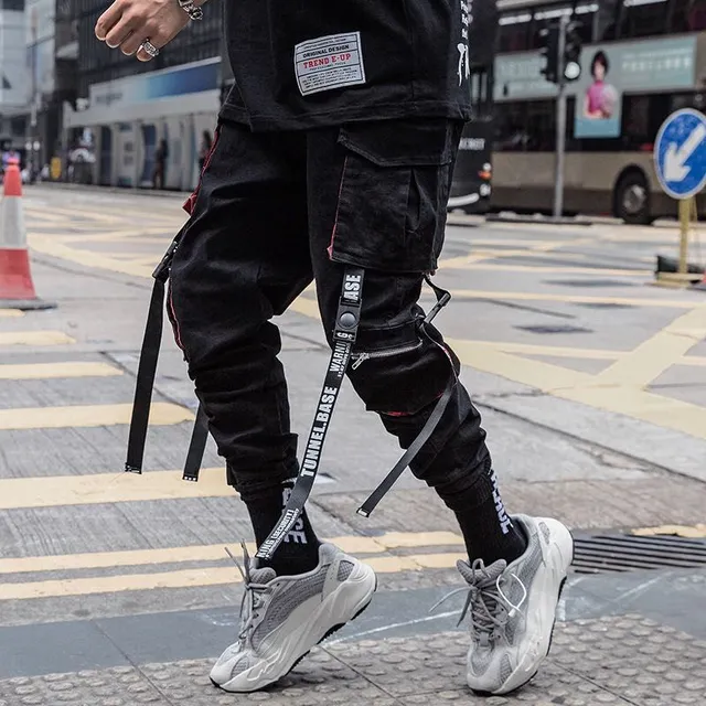 Pánske tepláky HipHop v štýle jogger 002black s