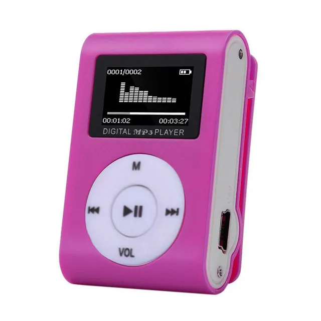 Odtwarzacz MP3 + słuchawki + kabel USB - 5 kolorów ruzova