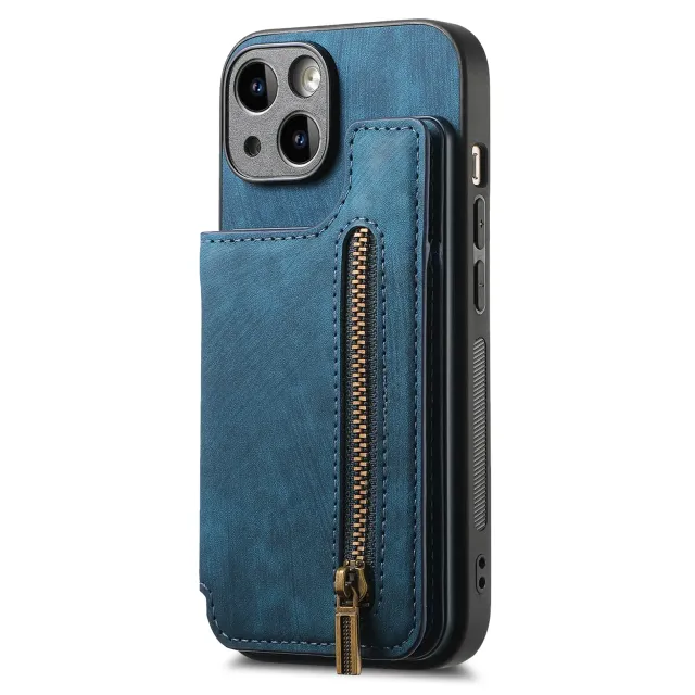 Stylish leather case with zipper pocket for iPhone phones - different colors