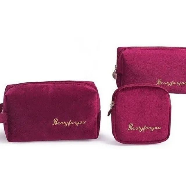 Set of women's cosmetic bags 3 pieces T591