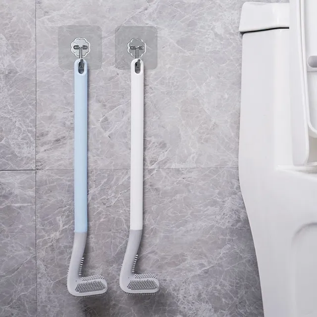 Wall-mounted cleaning brush for toilets