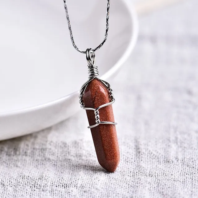 Necklace with natural crystal