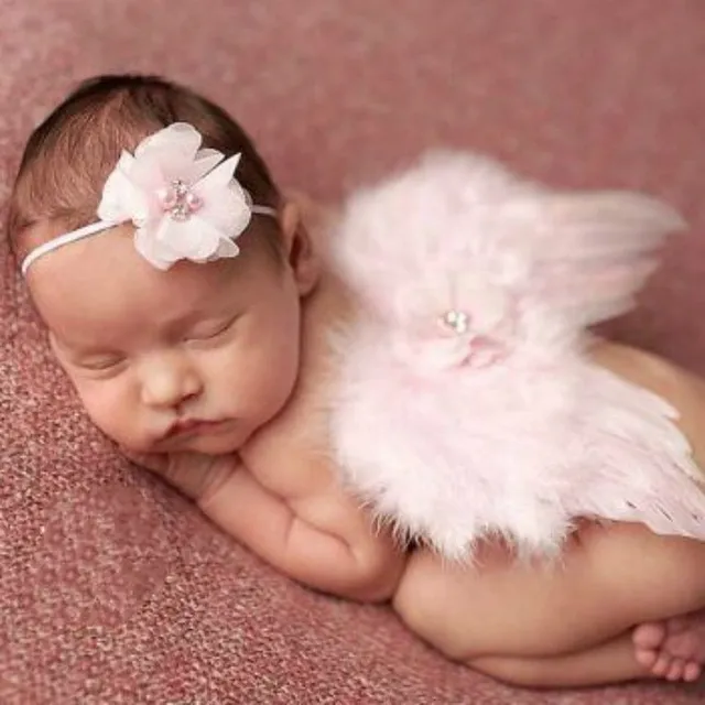 Baby angel wings with headband