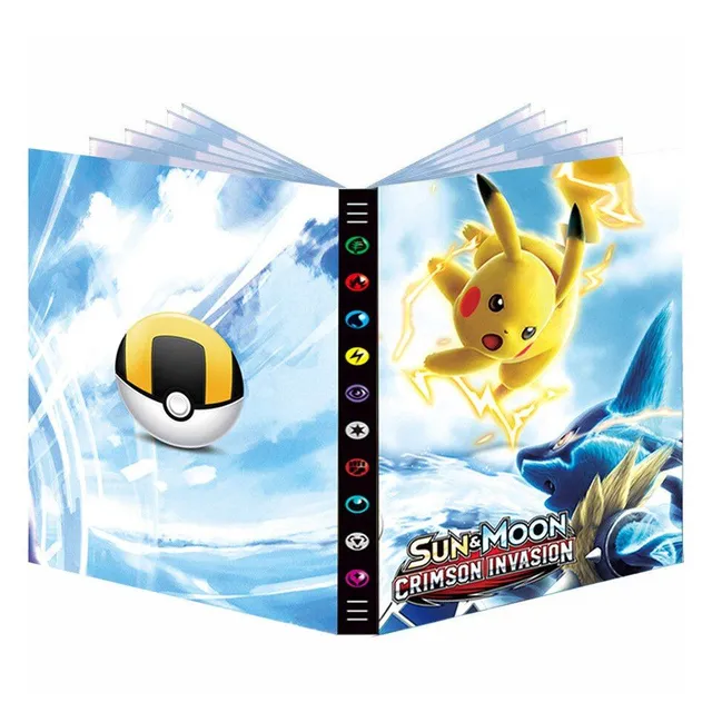 Stylish album for collector's cards with Pokemon themes
