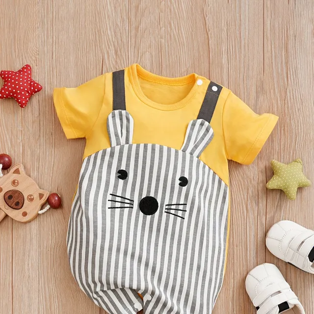 Baby boys cute overall with mouse printing