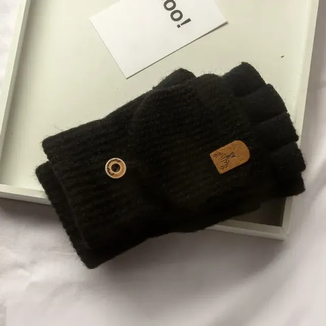 Winter knitted gloves with no fingers with touch screen function for men and women