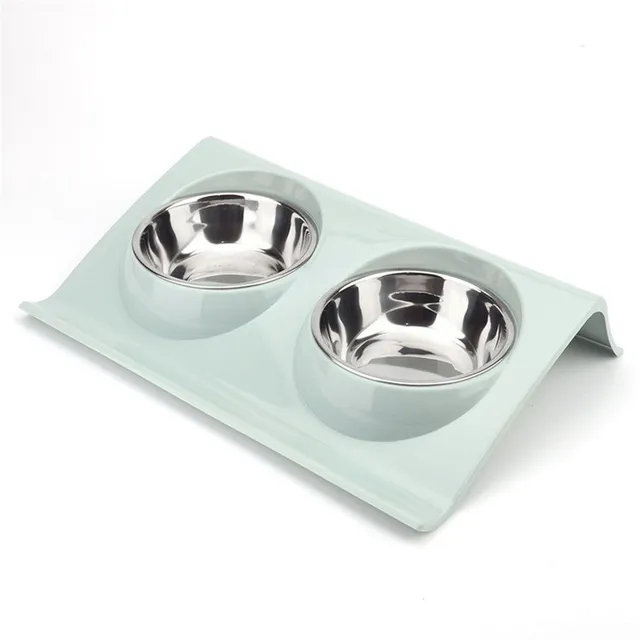 Double food and water bowl for pets