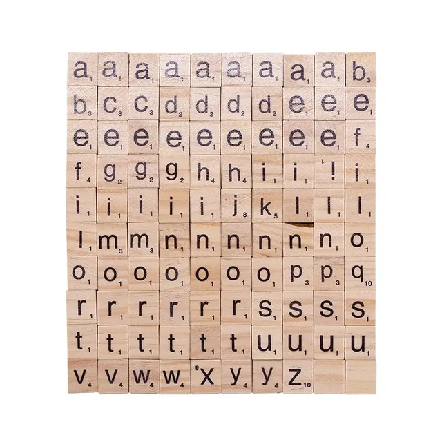 Set de litere pentru scrabble, 100 bucăți