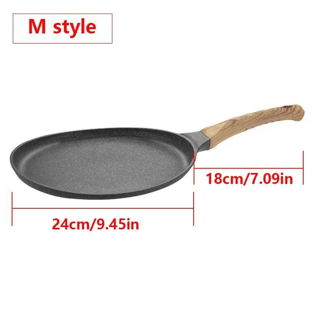 Pancake pancake pan - Non-sticky surface, Wooden handle, Suitable for induction