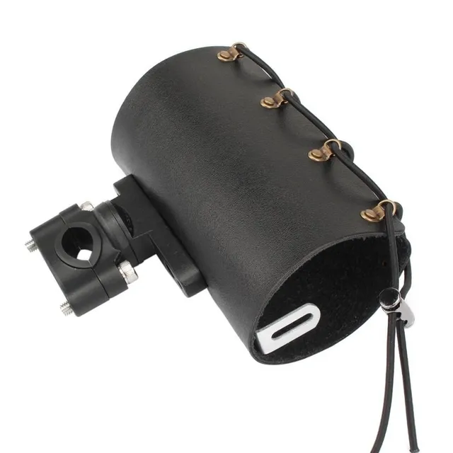 Holder for an artificial leather motorcycle bottle