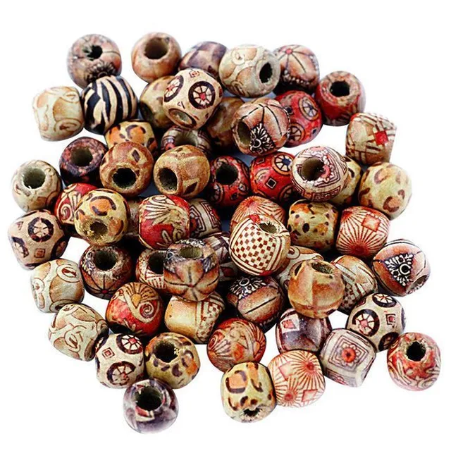 DIY beads made of wood - 100 pieces