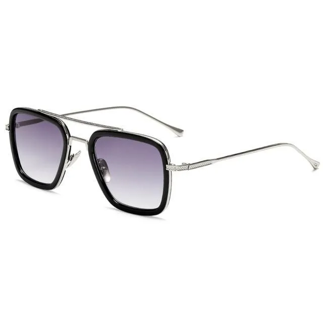 Okulary unisex w stylu Iron Men c3silver-grad-grey