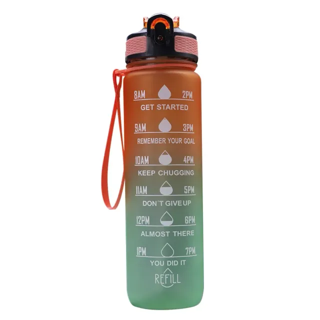 1000ml Water bottle - Motivating sports bottle with drink