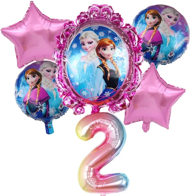 Detský ružový set nafukovacích čísel Elsa 2