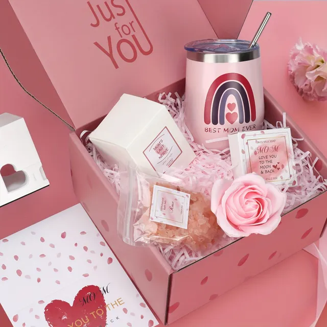 8 Pieces of Pink Romantic Gift Baggins for Mother's Day
