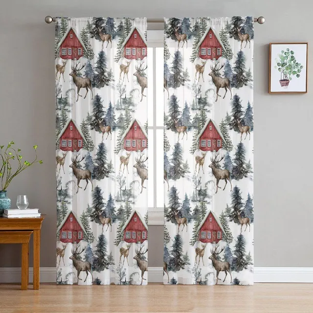 Christmas curtain with thematic motifs - various types