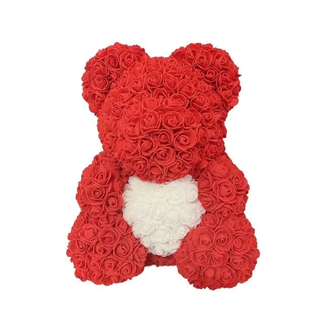 Gift teddy bear full of roses - more variants