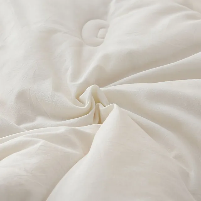 O Pătură Albă de Bumbac întreagă Anul, Umplutură Moale și Confortabilă din 55% Fibre de Soia, Pătură Caldă pentru Dormitor, Ușor de Spălat