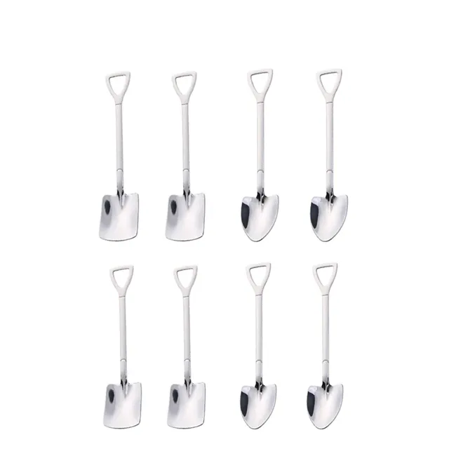 4/8pcs Spoon for coffee and ice cream made of stainless steel in the shape of a shovel