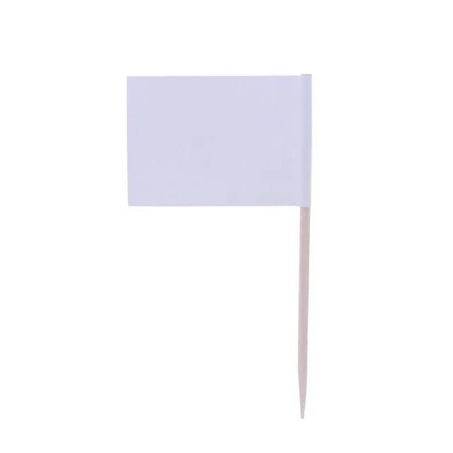 Stick with white flag 100 pcs