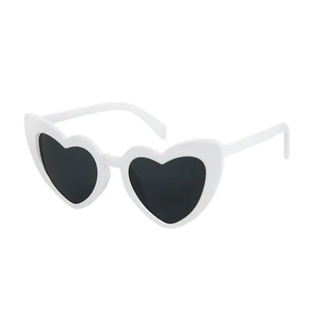 Luxurious single color sunglasses in the shape of a heart