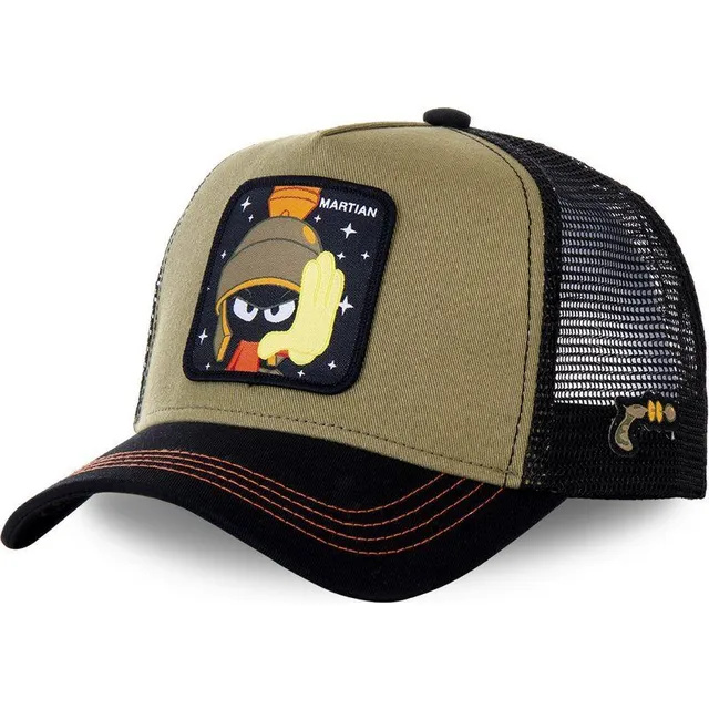Fashionable unisex baseball cap with animated heroes patch MARTIAN KHAKI