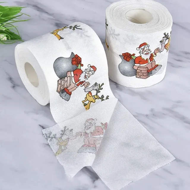 Świąteczny papier toaletowy z tematem Świętego Mikołaja - trzy